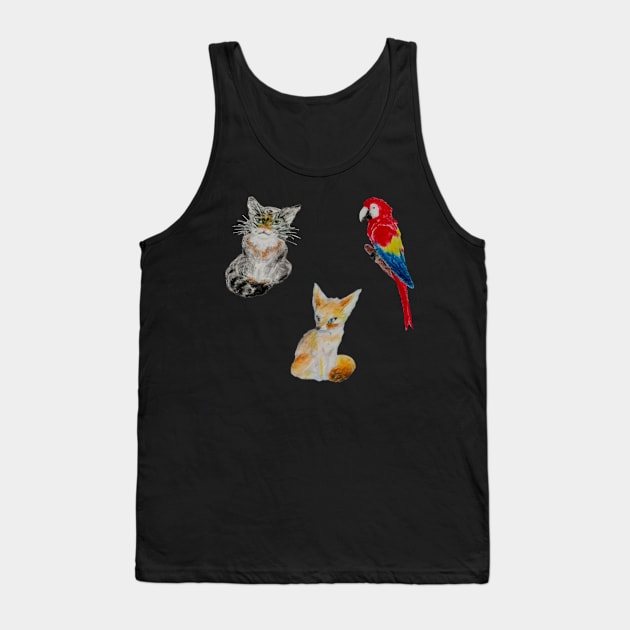 Animal Friends Sticker Pack Tank Top by Lycoris ArtSpark